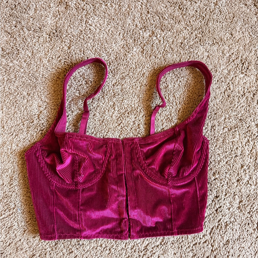 Pink/Red Women's Bustier Top